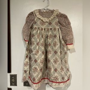 Vintage Bryan Girls Size 2T Country Dress with Smock.